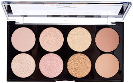 Makeup Revolution Ultra Blush Contour Palette, Blush & Highlight, 8 Pigment-Rich Shades, Vegan & Cruelty-Free, Golden Sugar, 0.23 Oz