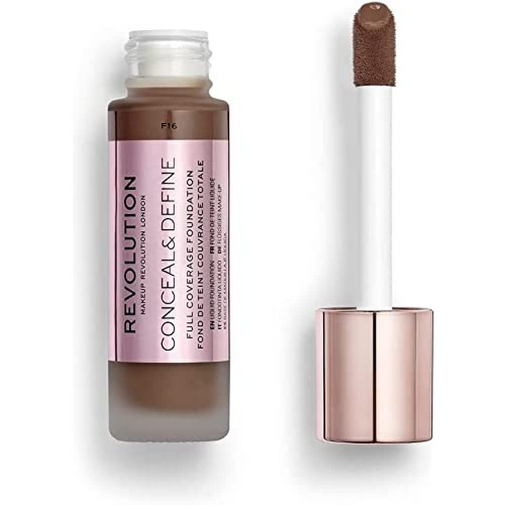 Makeup Revolution Conceal & Define Foundation, Cream Foundation Makeup, Full Coverage, Vegan & Cruelty-Free,