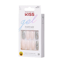 Load image into Gallery viewer, KISS Gel Fantasy Ready-to-Wear Press-On/Glue-On Gel Nails, Style “Friends”, Long Length Gel Nail Kit with 24 Mega Adhesive Tabs, Pink Gel Glue, Manicure Stick, Mini File, and 24 Fake Nails

