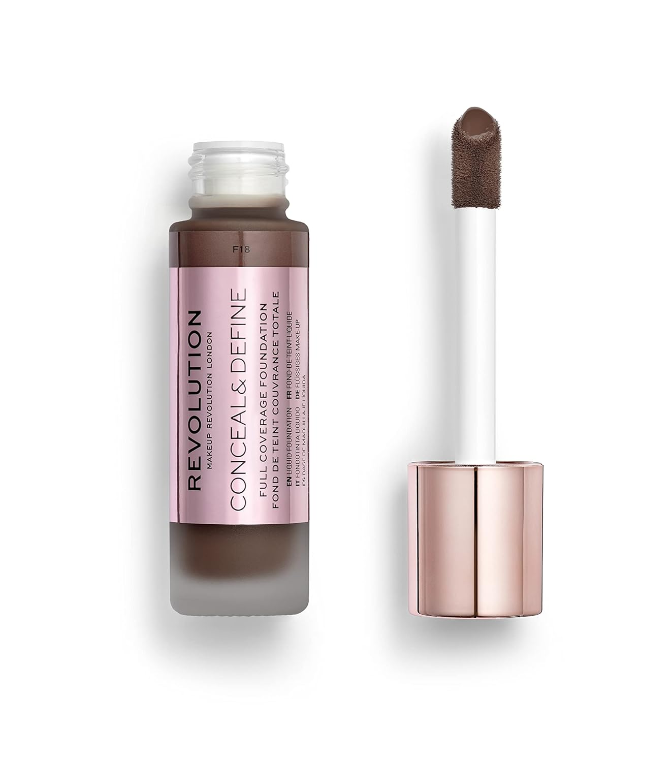 Makeup Revolution Conceal & Define Foundation, Cream Foundation Makeup, Full Coverage, Vegan & Cruelty-Free,