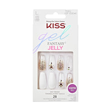 Load image into Gallery viewer, KISS Jelly Fantasy On-Trend Translucent Nails, Long Sculpted Glue-On Fake Nails Kit, Style “Jelly Pop”, with Pink Gel Nail Glue, Mini Nail File, Manicure Stick, &amp; 28 Glue On Nails
