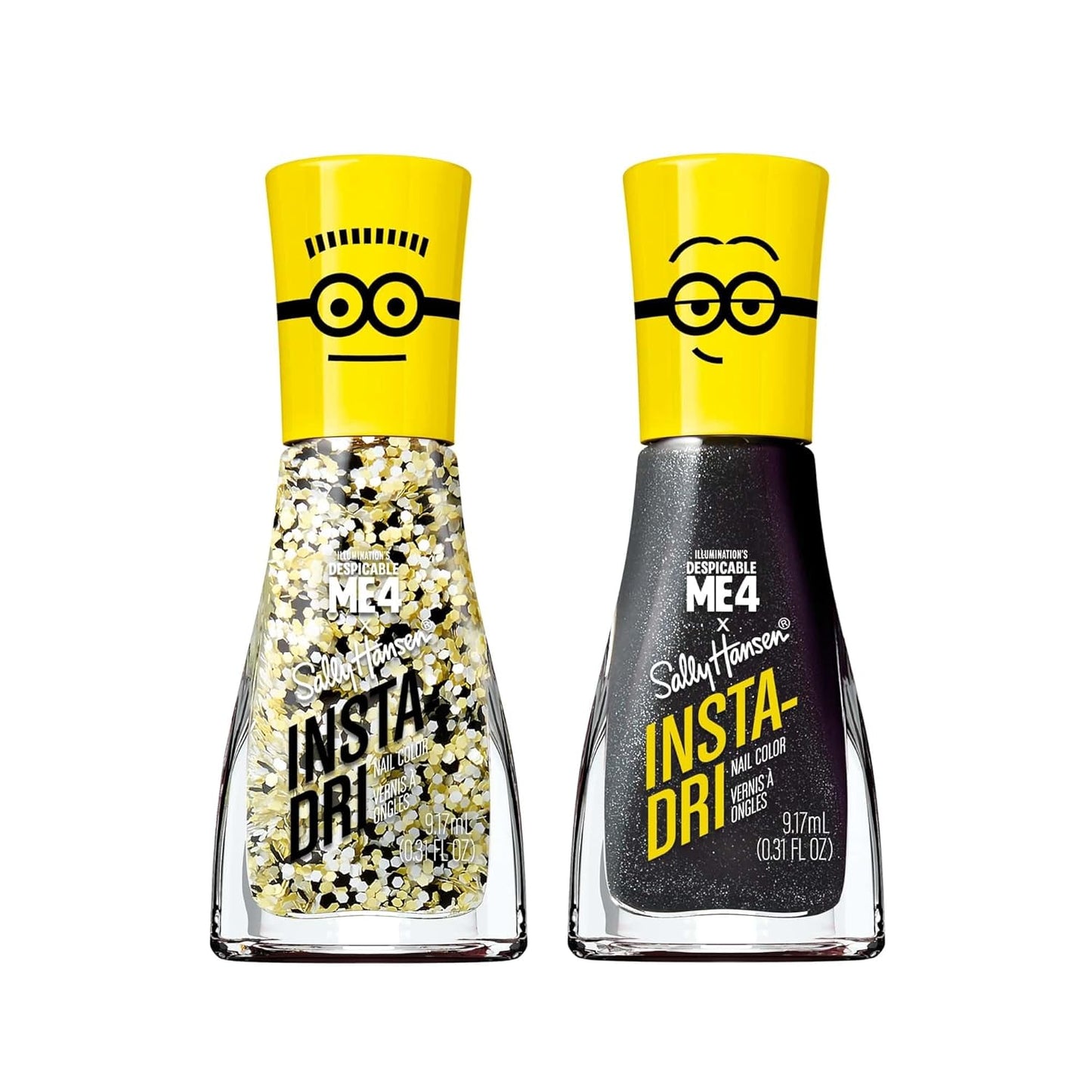 Sally Hansen Insta-Dri® X Despicable Me Glitter and Metallic Black Nail Polish Duo