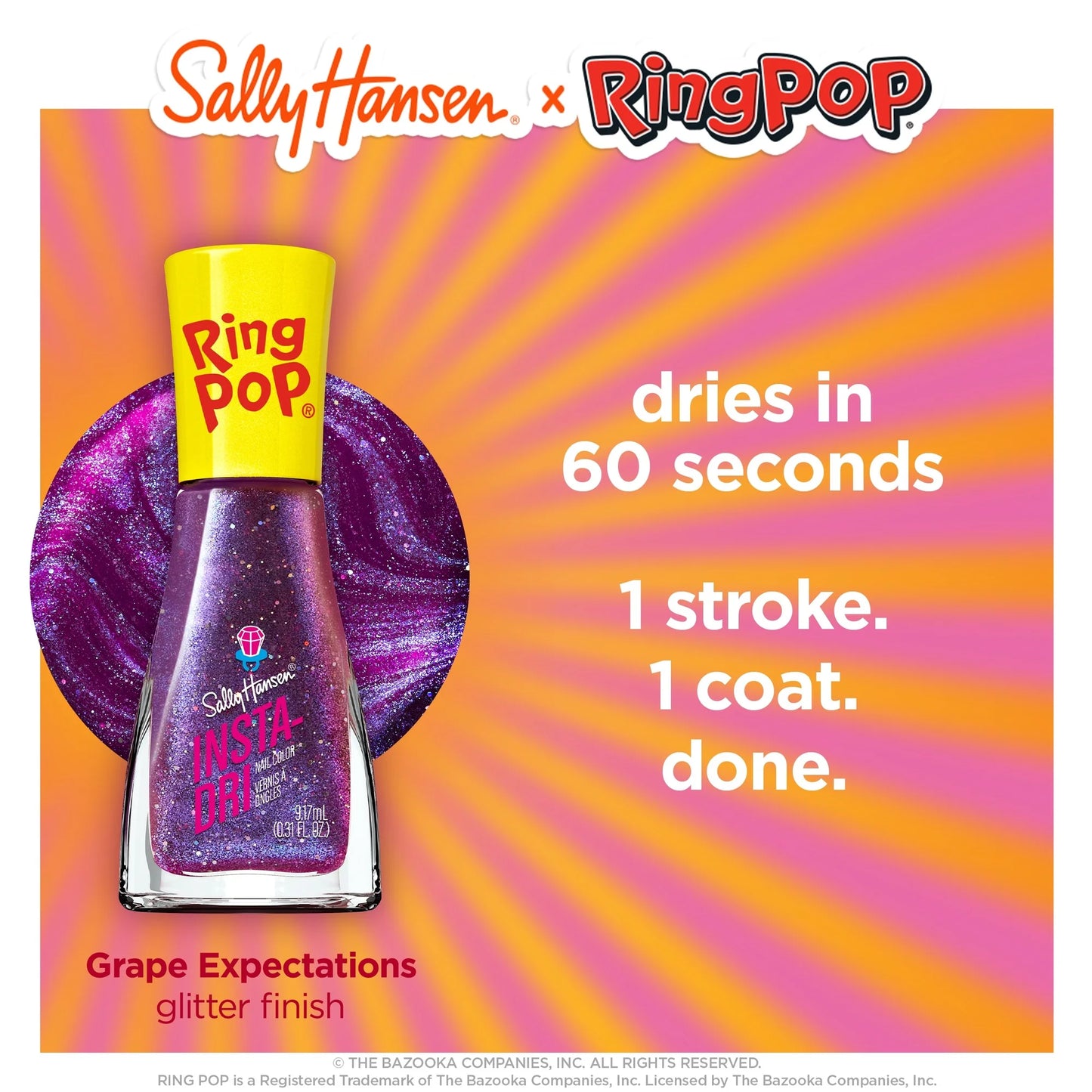 Sally Hansen Insta-Dri x Ring Pop Nail Polish