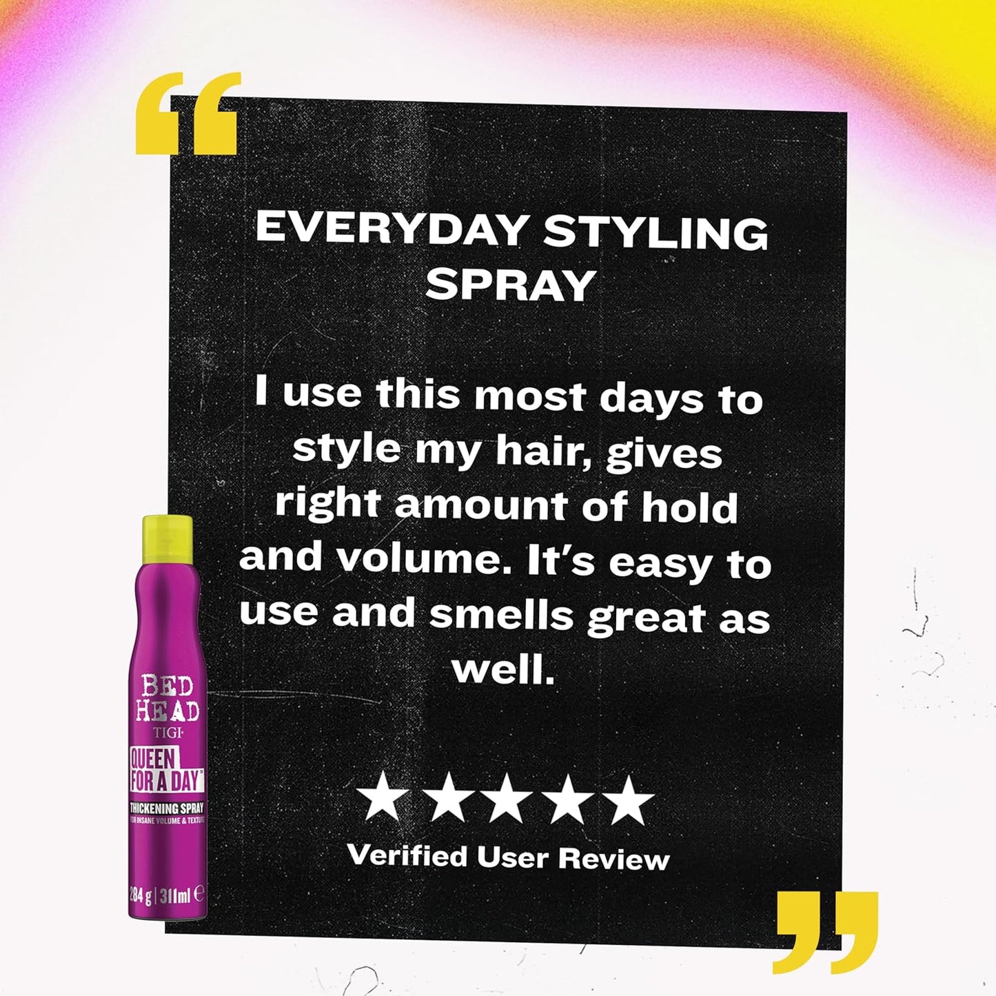 TIGI Bed Head Texture Spray, Queen For A Day Volume, 10.5 oz, Hair Thickening for Fine Hair, Alcohol Free, Berry Scent