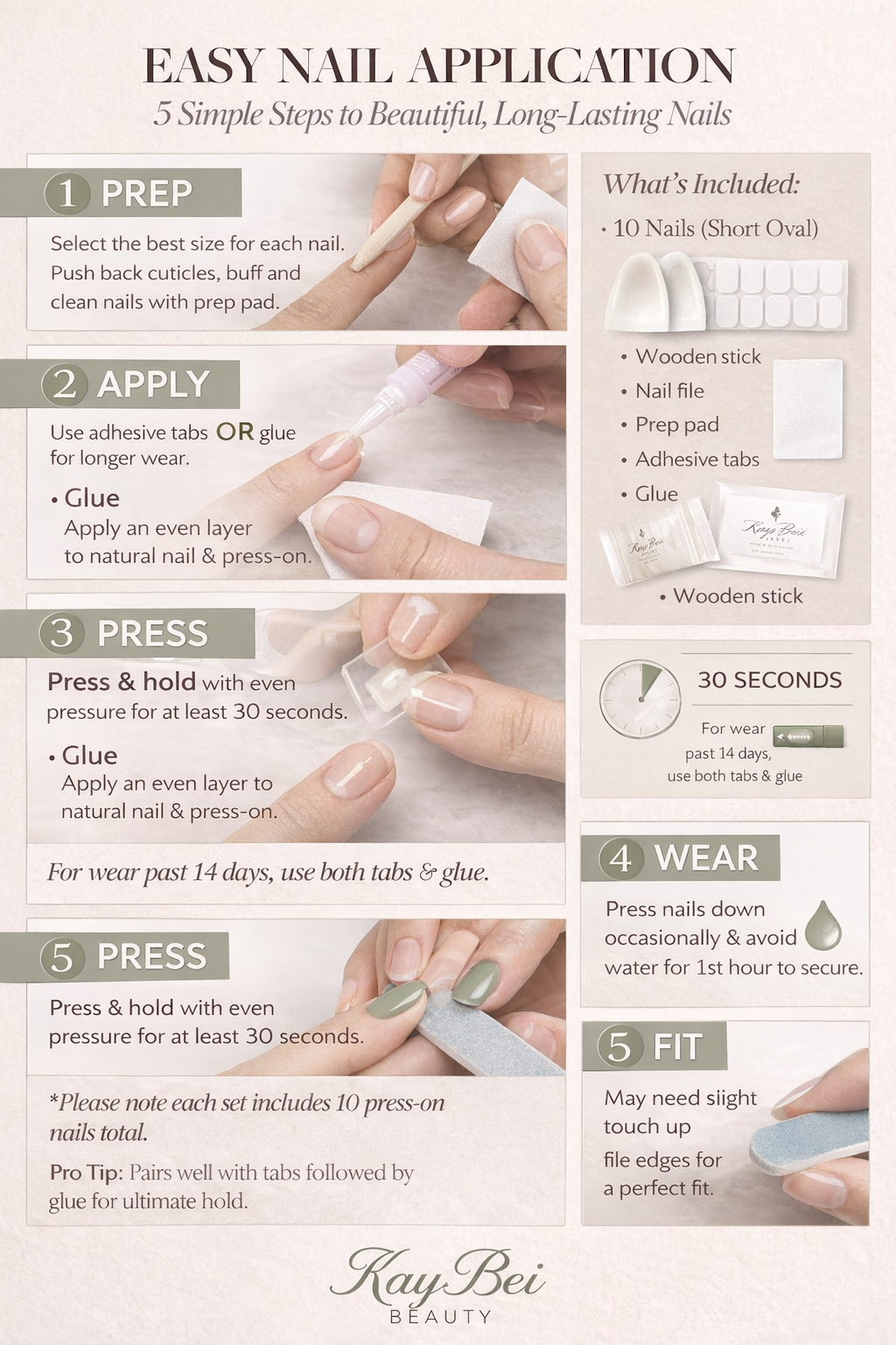 Kay Bei "Color Architect" Press-On Nails (10 piece Sets)