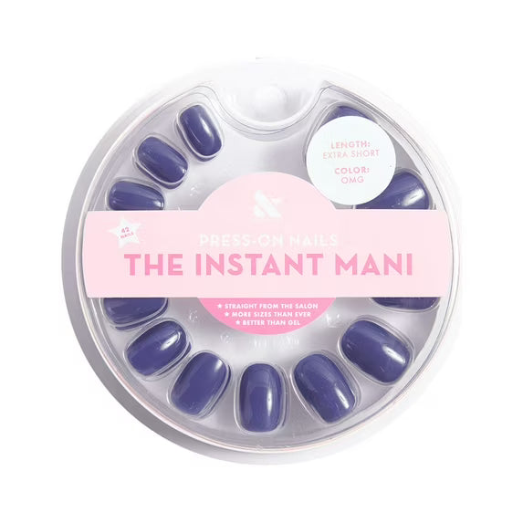 Olive & June The Instant Mani Press-On Nails, 42 Glue Press-on Nails, OMG, Extra Short, Round