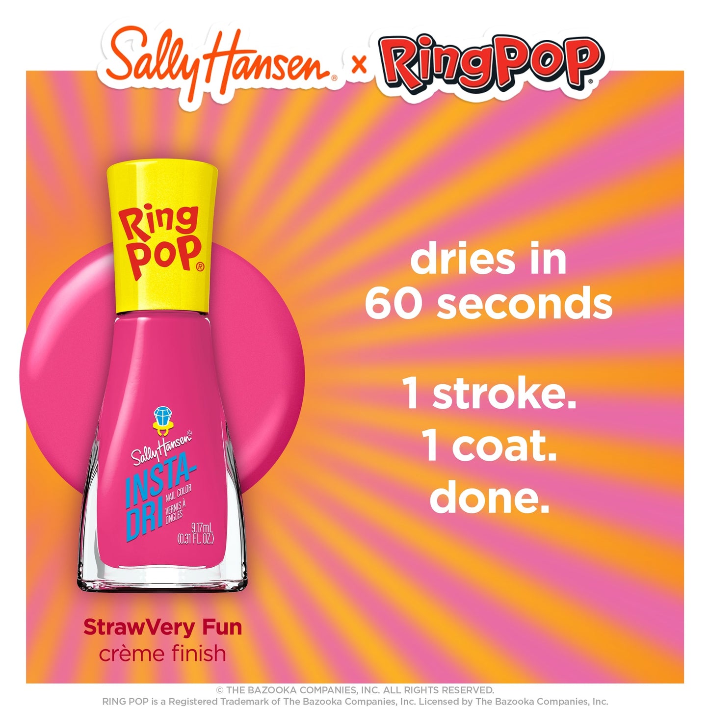 Sally Hansen Insta-Dri x Ring Pop Nail Polish
