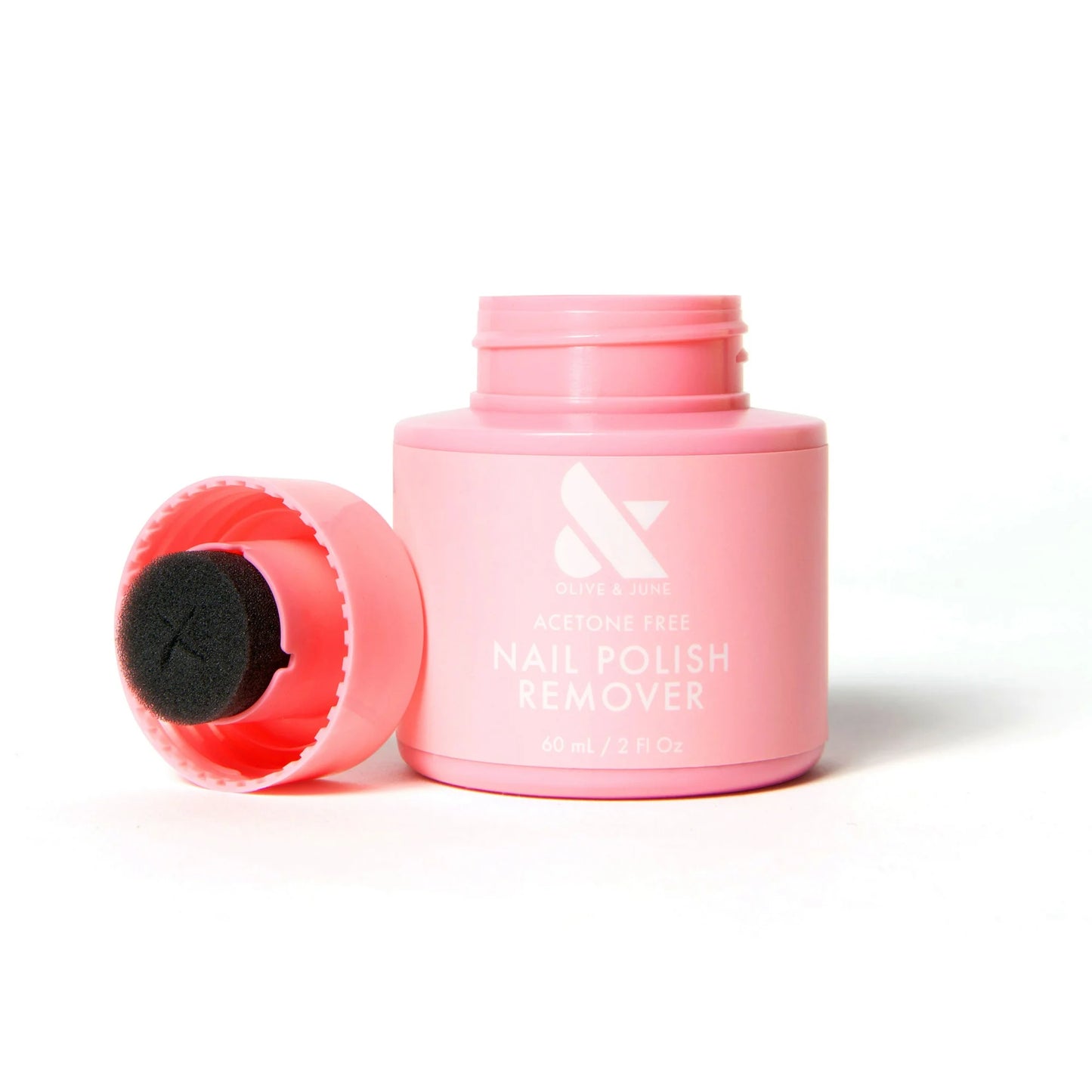 Olive & June Nail Polish Remover Pot with Sponge-Top Lid, Acetone-Free Solution, 2 oz