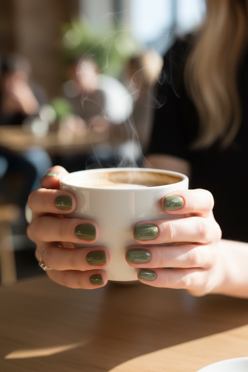 New! Kay Bei Sage Muse – Short Oval Press-On Nails (10 piece set)