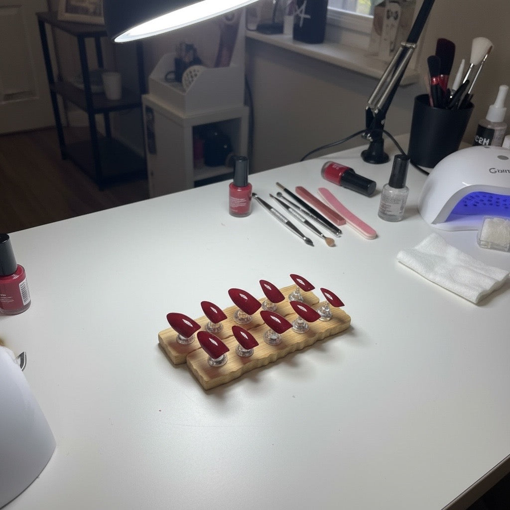 New! Kay Bei – Merlot Muse | Almond Press-On Nails (10 piece set)
