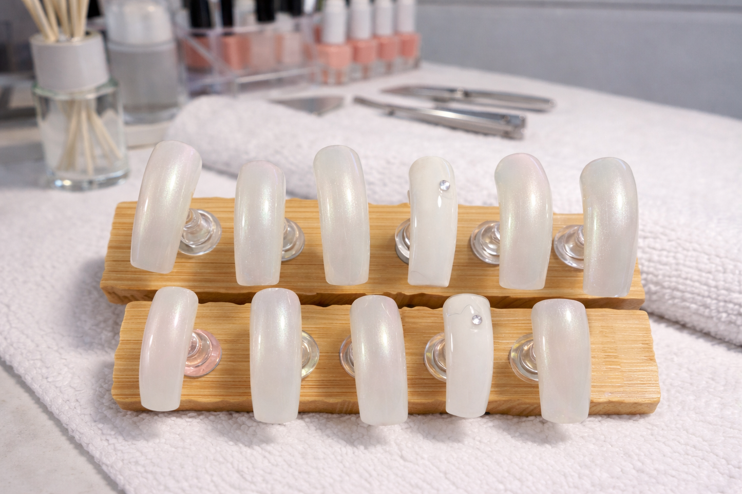 New Kay Bei Pearl Veil – Coffin Press-On Nails, Long