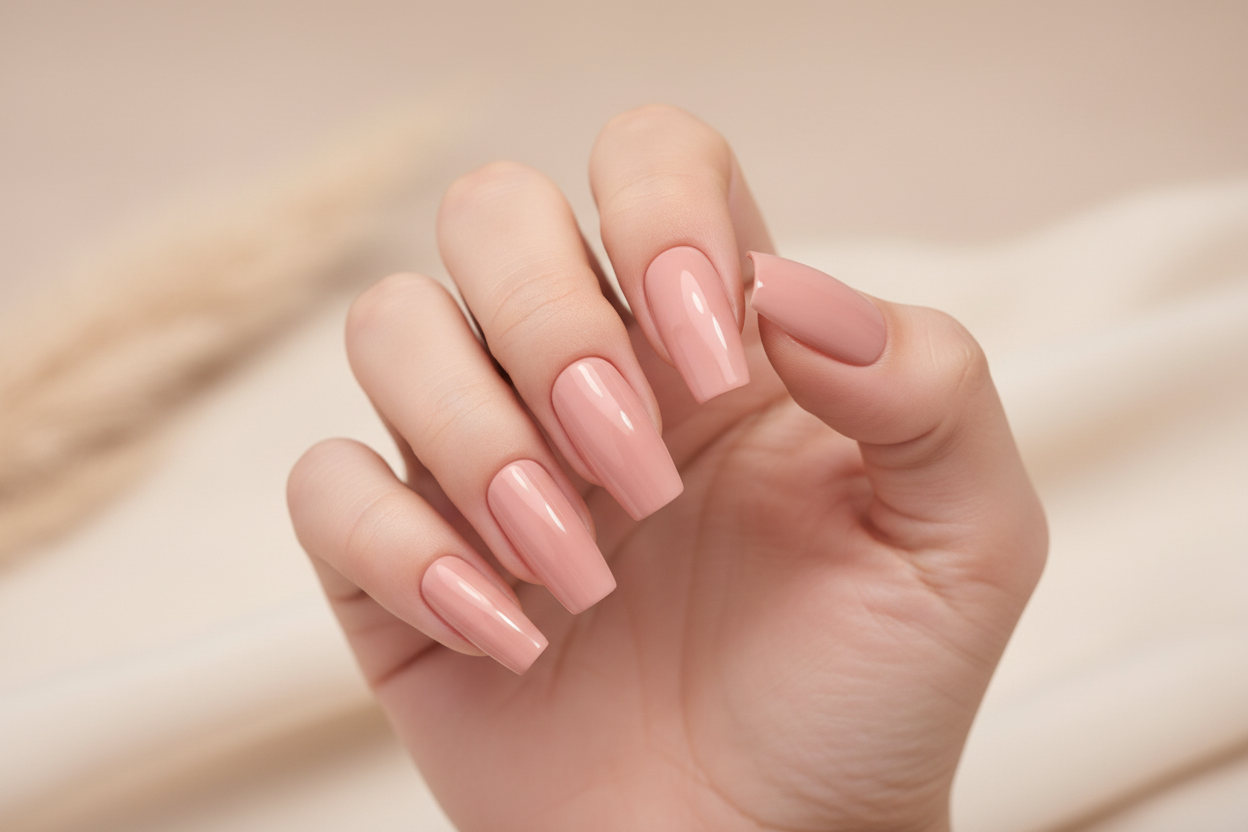 New! Kay Bei Blush Theory – Coffin Press-On Nails (10 piece set)