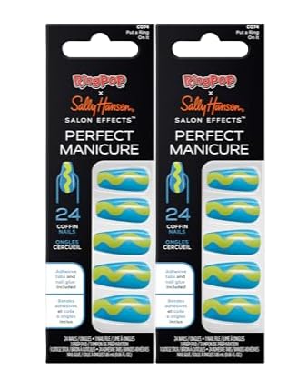 Sally Hansen Salon Effects Perfect Manicure, Press On Nails, Non-Damaging Adhesive Tabs, File, and Alcohol Pad Included 24 Ct.