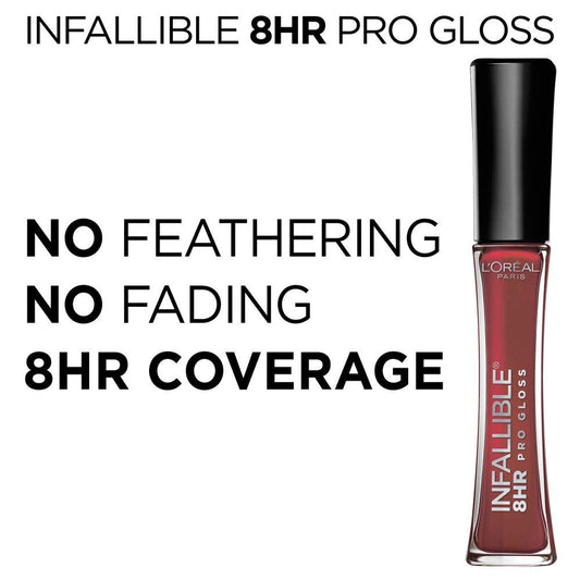 L’Oreal Paris Makeup Infallible 8 Hour Hydrating Lip Gloss, Fiery, 0.21 Fl Oz