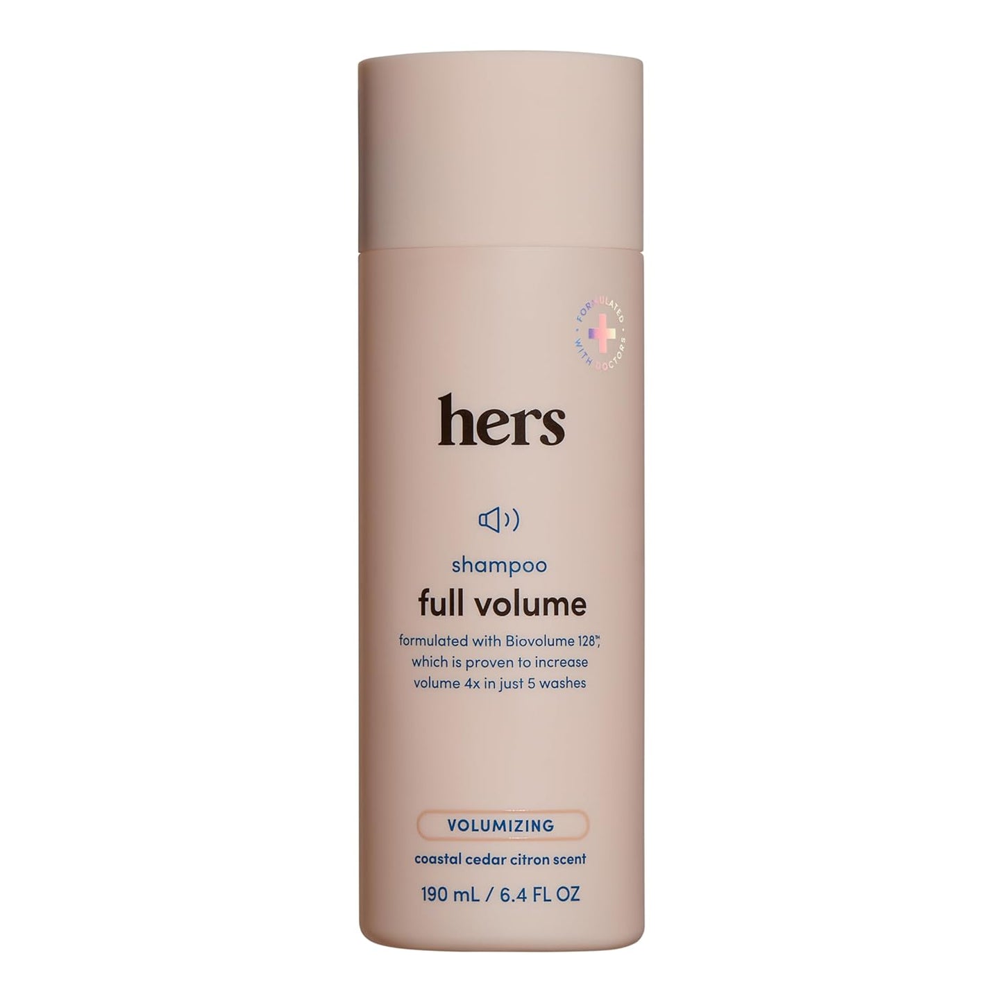 Hers Full Volume Shampoo - Rice Protein & Biotin Formula - Fine Hair & Root Lift Daily Shampoo - Volumizing Hair Care - Coastal Cedar Citron Scent -