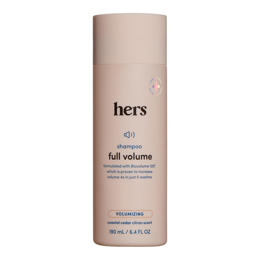 Hers Full Volume Shampoo - Rice Protein & Biotin Formula - Fine Hair & Root Lift Daily Shampoo - Volumizing Hair Care - Coastal Cedar Citron Scent -