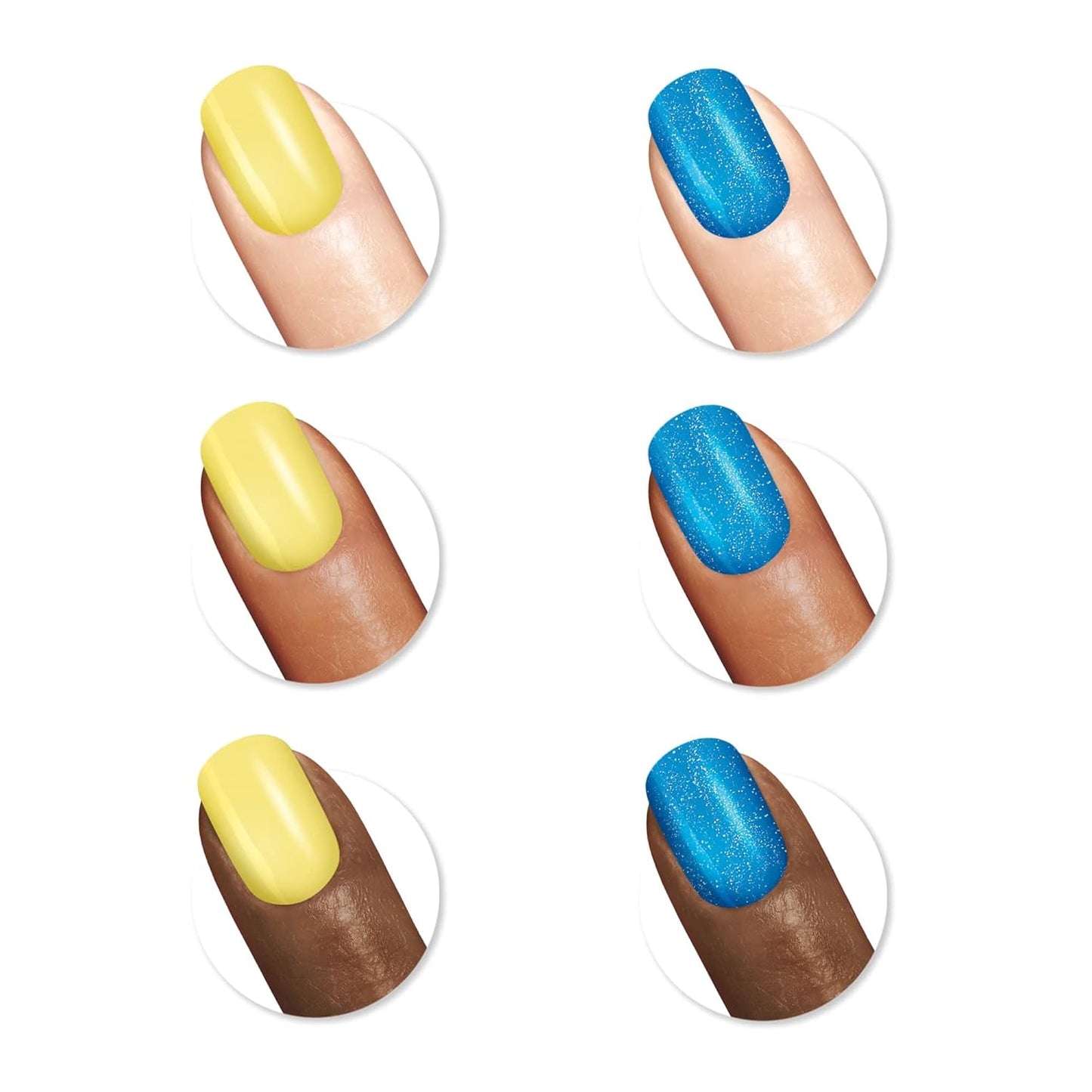 Sally Hansen Insta-Dri Despicable Me Nail Polish | Quick Dry, Long Lasting, Streak-Free Shine | Opaque, Shimmery | 770 Hella Yella + 773 Blue Over | Bright Yellow & Royal Blue Nail Duo.