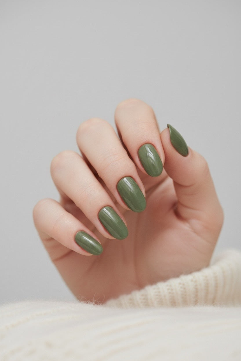 New! Kay Bei Sage Muse – Short Oval Press-On Nails (10 piece set)