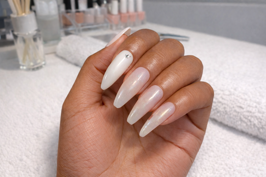 New Kay Bei Pearl Veil – Coffin Press-On Nails, Long