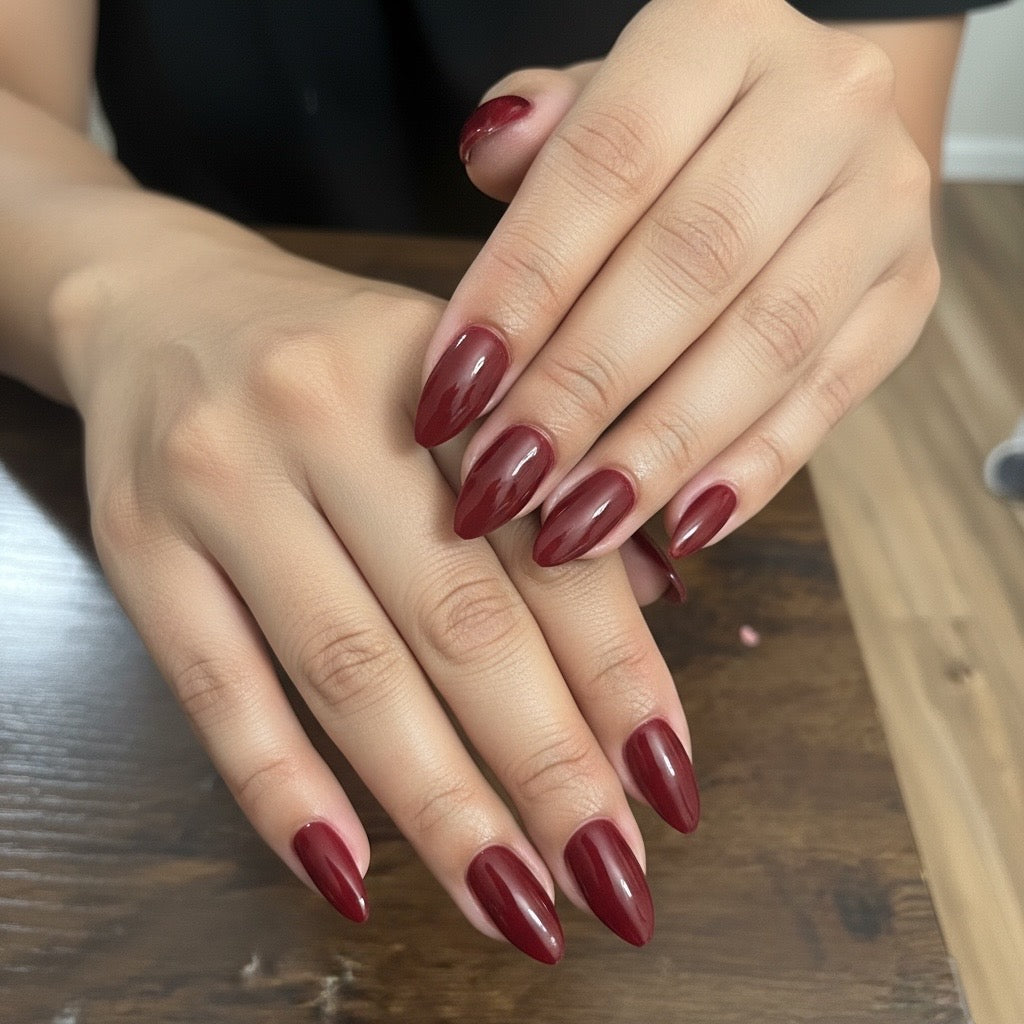 New! Kay Bei – Merlot Muse | Almond Press-On Nails (10 piece set)