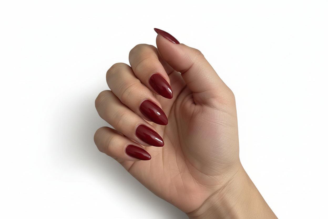 New! Kay Bei – Merlot Muse | Almond Press-On Nails (10 piece set)