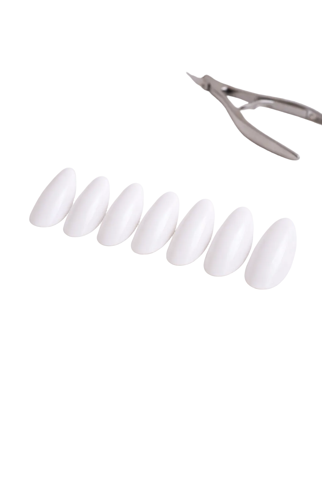 New! Kay Bei Classic White Almond Press-On Nails | Minimal & Clean (10-Piece Set)