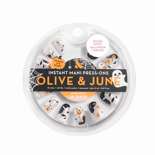 Olive & June Instant Mani Short Round Press-on Nails, Halloween Forever, 42 Pieces