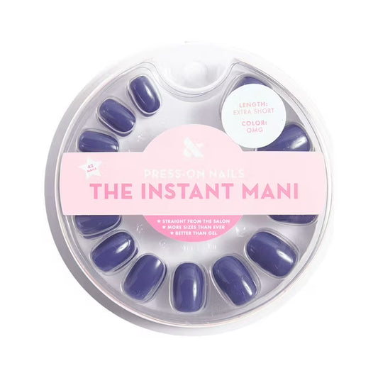 Olive & June The Instant Mani Press-On Nails, 42 Glue Press-on Nails, OMG, Extra Short, Round