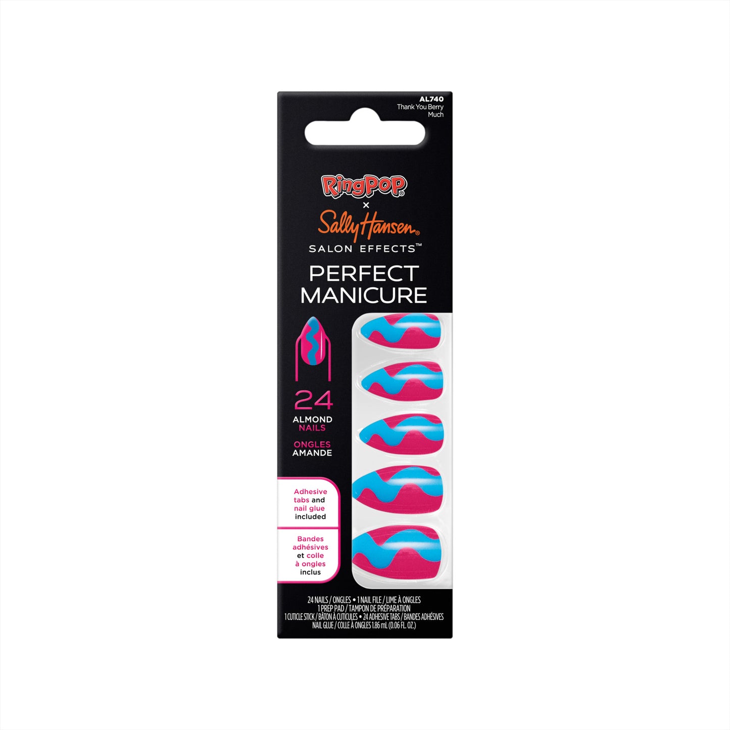 Sally Hansen Salon Effects Perfect Manicure, Press On Nails, Non-Damaging Adhesive Tabs, File, and Alcohol Pad Included 24 Ct.