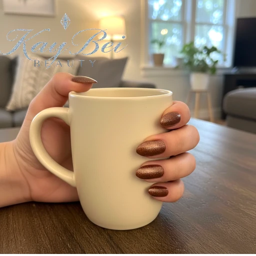 New! Kay Bei Cocoa Shimmer – Almond Press-On Nails (10 piece set)