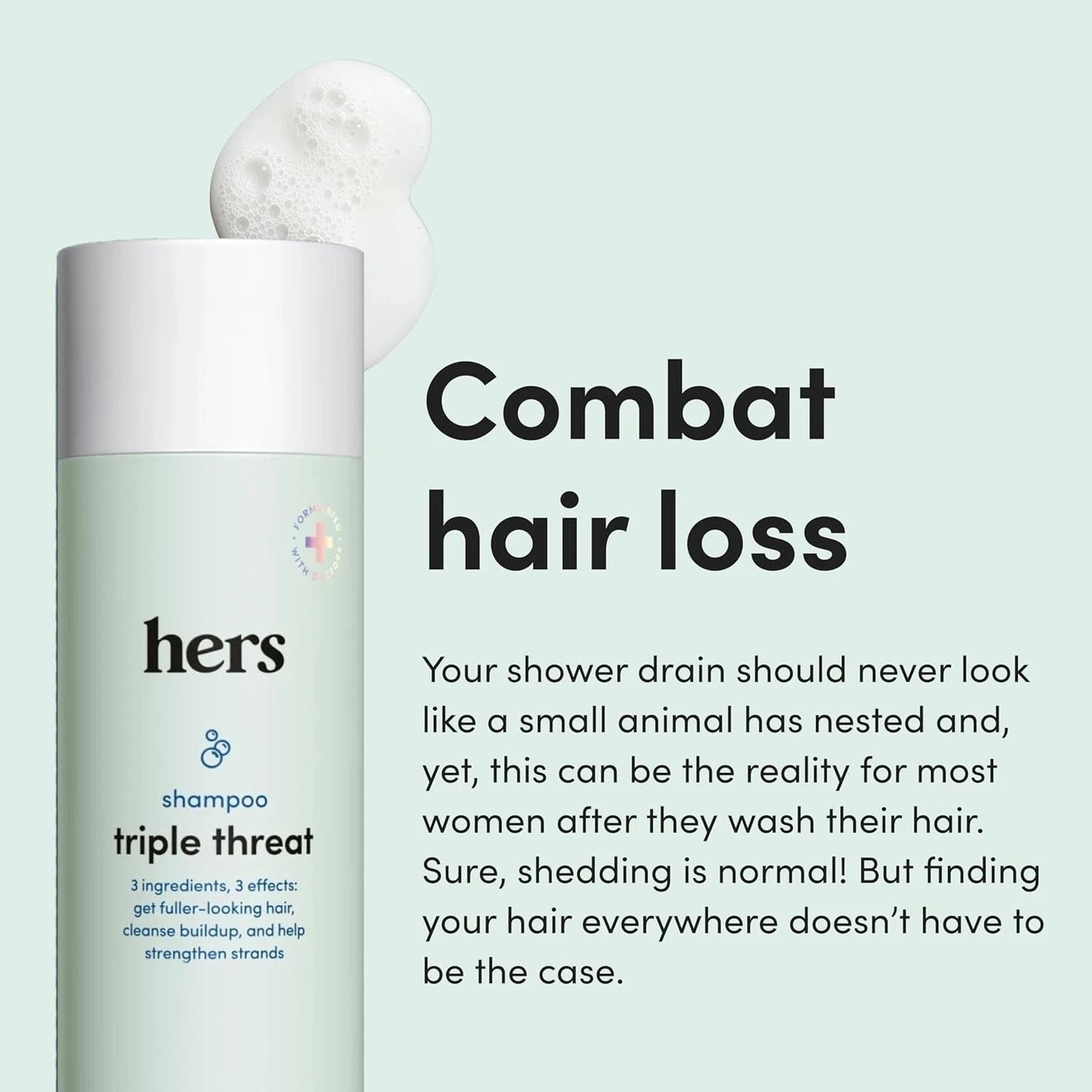 Hers Triple Threat Shampoo 6.4 oz 2 Pack | Strengthening | Napa Rose