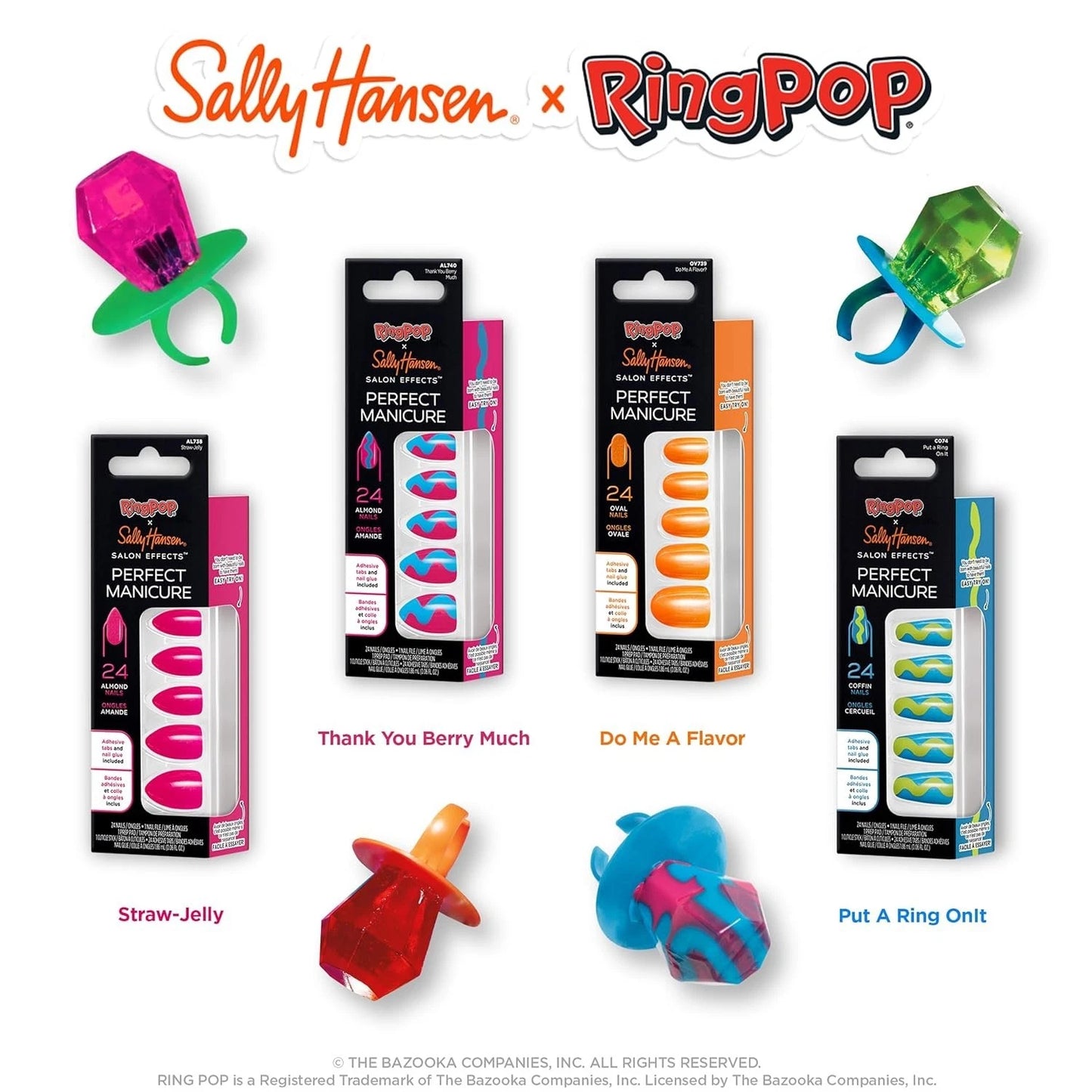 Sally Hansen Perfect Manicure Press On Nails Gift Set – 4 Nail Sets
