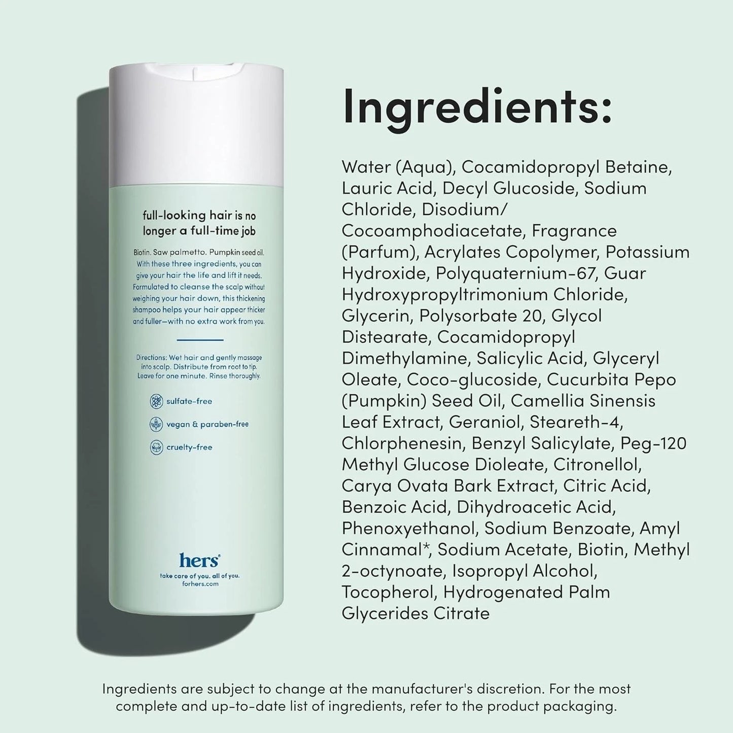 Hers Triple Threat Shampoo 6.4 oz 2 Pack | Strengthening | Napa Rose