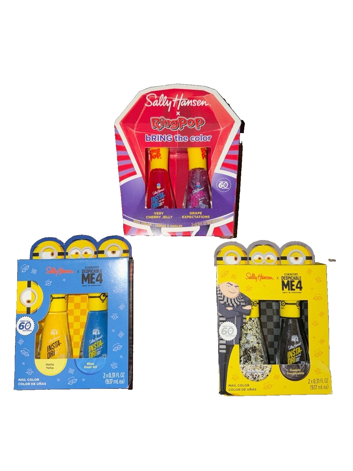 Sally Hansen-Bright & Bold Nail Polish Gift Bundle – 3 Duo Sets