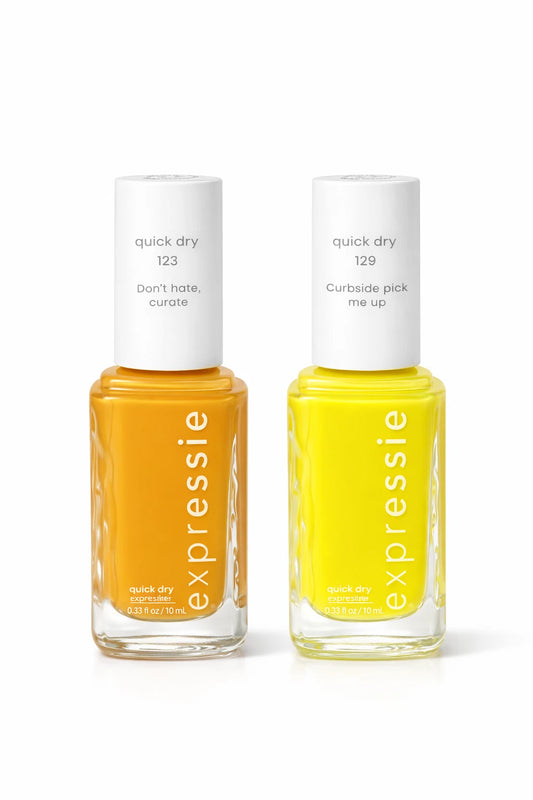 Essie Expressie Nail Polish 2-Pack – Yellow & Golden Yellow | Vegan, Quick-Dry