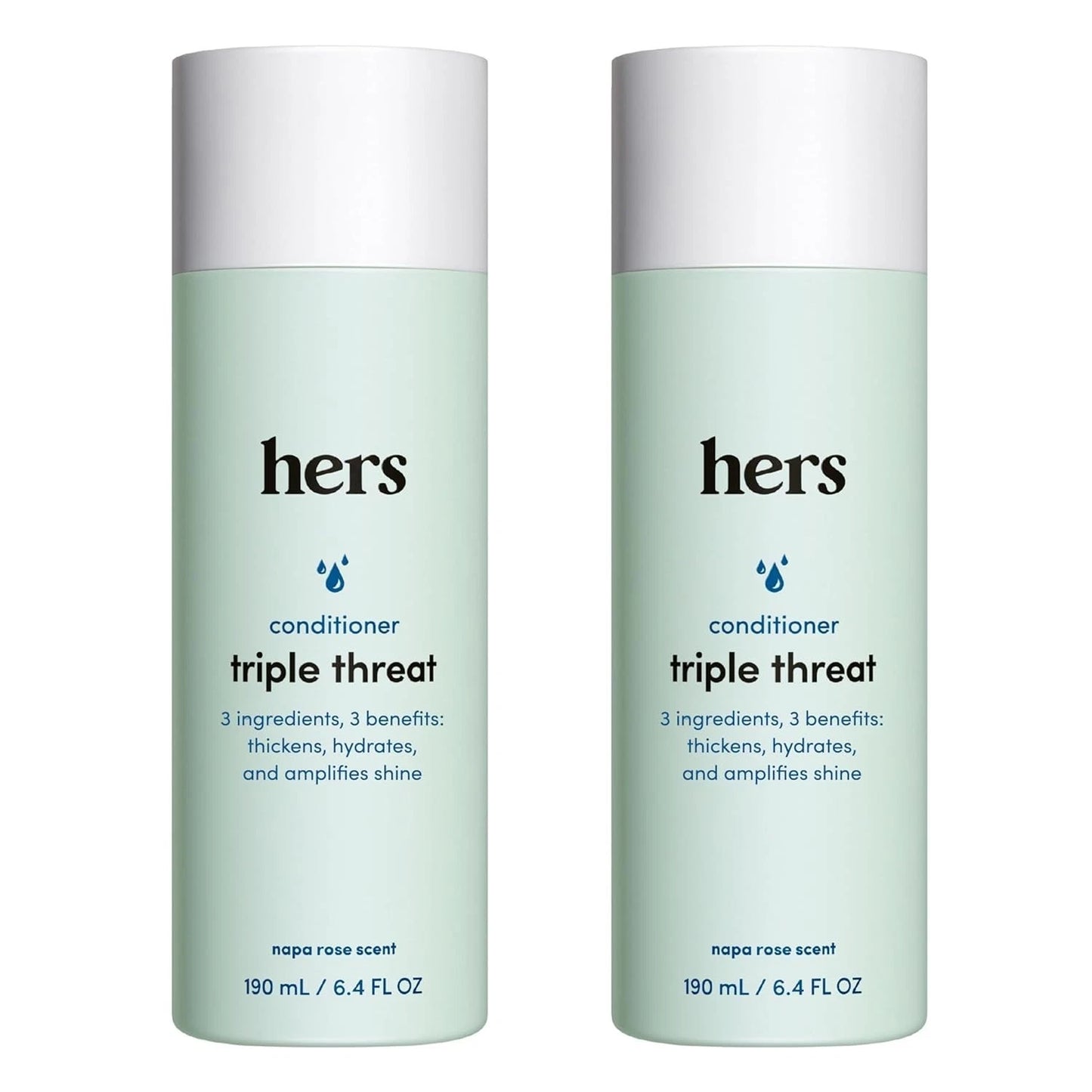HERS Triple Threat Conditioner 2 Pack 6.4oz Color-Safe Sulfate-Free Napa Rose