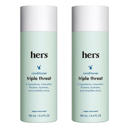 HERS Triple Threat Conditioner 2 Pack 6.4oz Color-Safe Sulfate-Free Napa Rose