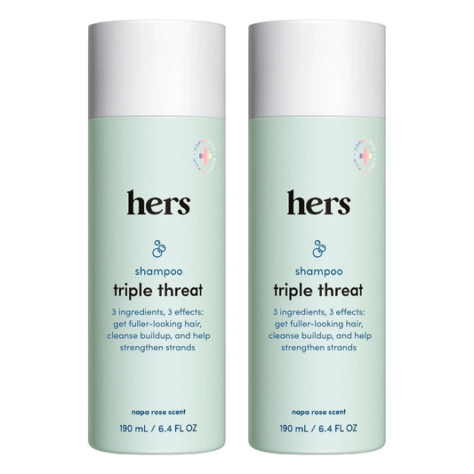 Hers Triple Threat Shampoo 6.4 oz 2 Pack | Strengthening | Napa Rose