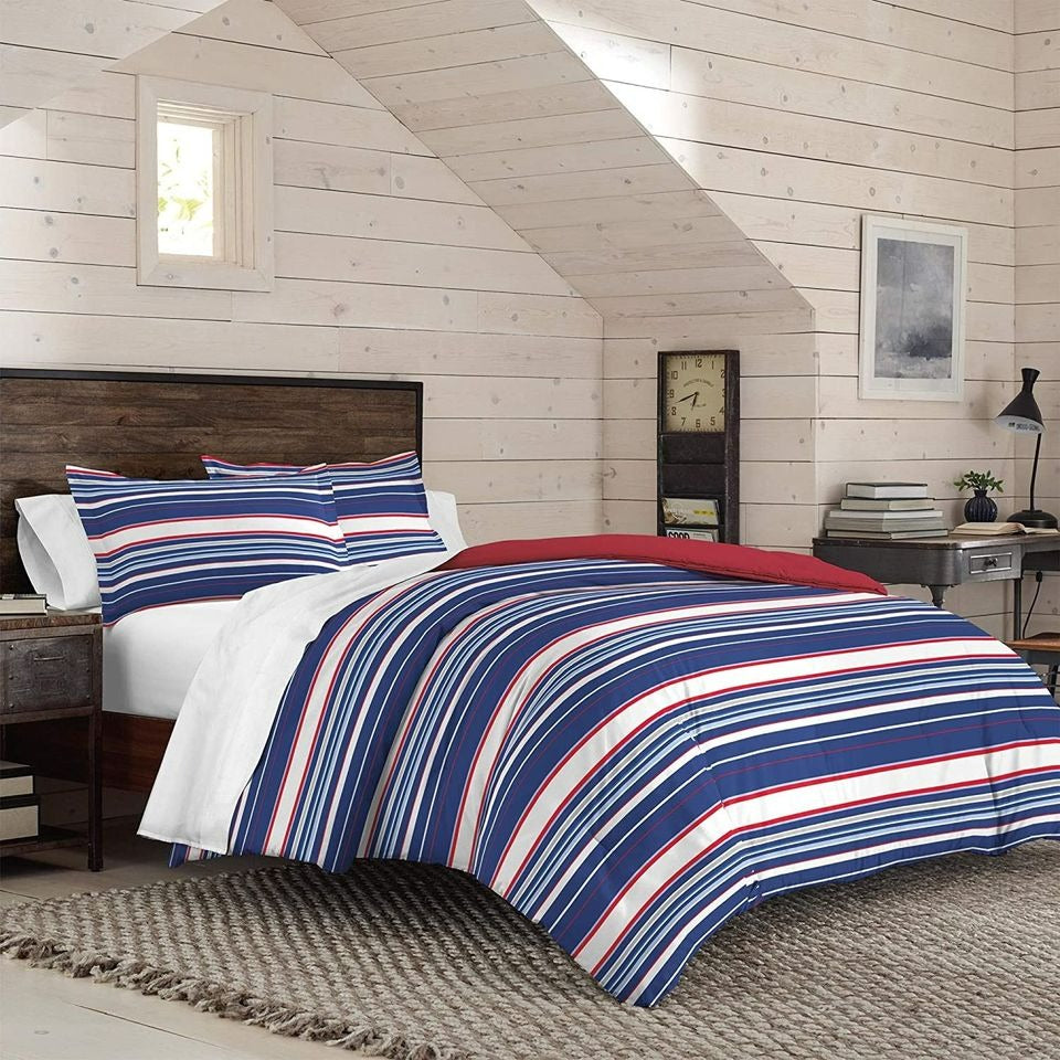 Jamey Stripe Comforter Set, Twin/Twin XL, Blue