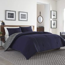 Load image into Gallery viewer, Eddie Bauer, 100% Cotton Kingston Reversible Comforter Set, Navy
