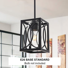 Load image into Gallery viewer, Dining Room Chandelier in Black Finish,1 Light Fixture
