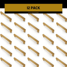 Load image into Gallery viewer, 12-Pack Cabinet Pulls – 5.5-Inch, Satin Brass Finish
