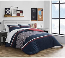 Load image into Gallery viewer, Nautica - Mineola Collection - 100% Cotton Reversible Comforter Set, Twin, Navy
