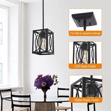 Load image into Gallery viewer, Dining Room Chandelier in Black Finish,1 Light Fixture
