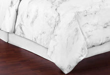Load image into Gallery viewer, Modern Grey, Black and White Marble 3 Piece Full/Queen Bedding Set
