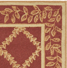 Load image into Gallery viewer, Hand-Hooked French Country Wool Accent Rug, 2&#39;9&quot; x 4&#39;9&quot;, Rust / Gold
