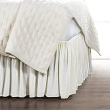 Load image into Gallery viewer, HiEnd Accents- Stella Faux Silk Velvet Bed Skirt, Super King, Stone,
