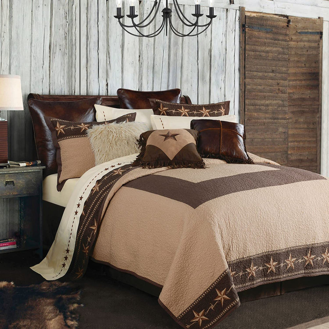 Paseo Road by HiEnd Accents | Star Ranch 3 Piece Super Queen Quilt Set, 100% Cotton & Reversible