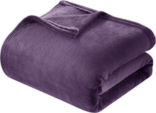Load image into Gallery viewer, Chic Home Zahava 1 Piece Blanket Ultra Soft Fleece Microplush, Full/Queen, Plum
