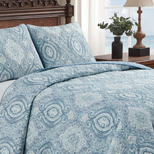 Load image into Gallery viewer, Tommy Bahama Home -100% Cotton, Reversible, King Quilt Set, Caribbean Blue
